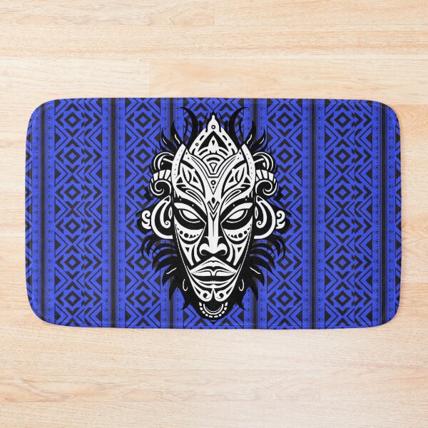 Item preview, Indian black and blue pattern and tribal mask designed and sold by SweetRossel.