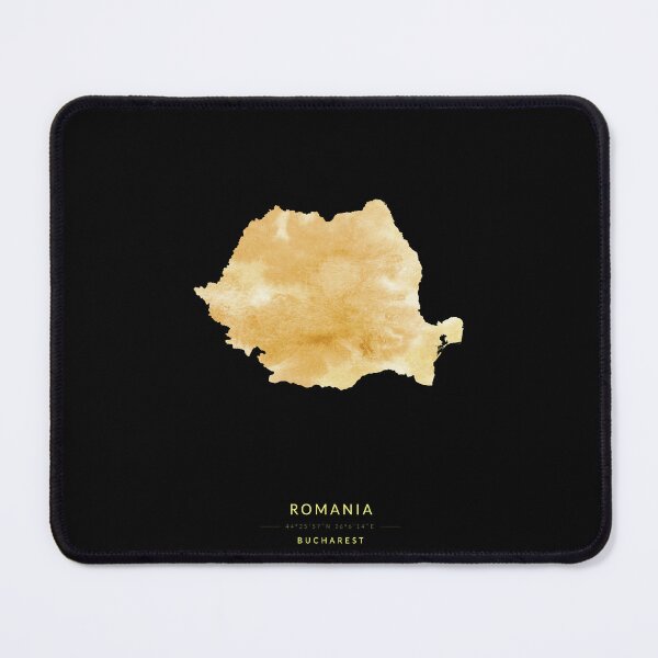 Item preview, Romania map in gold color designed and sold by Jerhus.