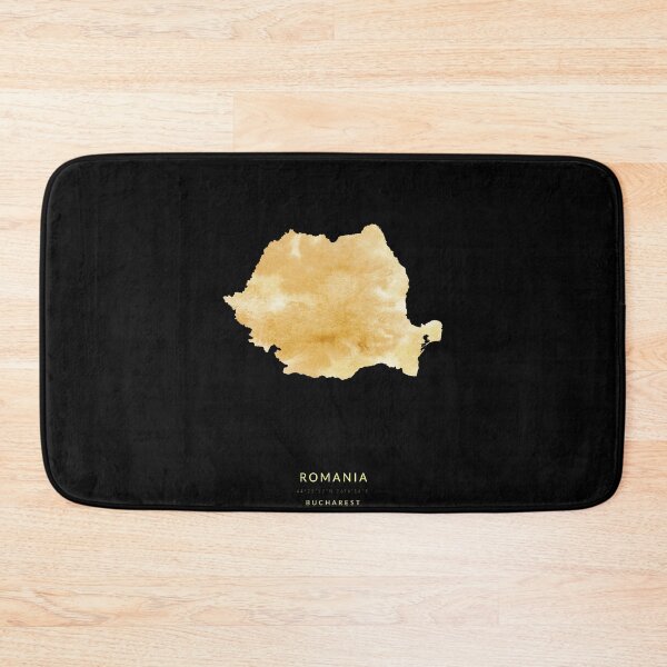 Item preview, Romania map in gold color designed and sold by Jerhus.
