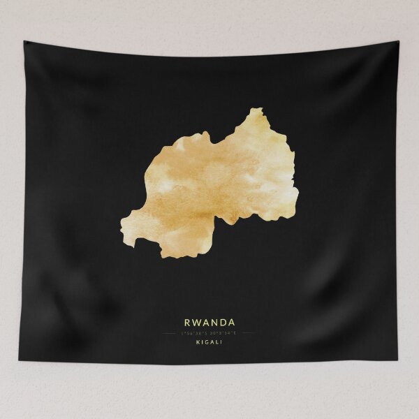 Item preview, Rwanda map in gold color designed and sold by Jerhus.