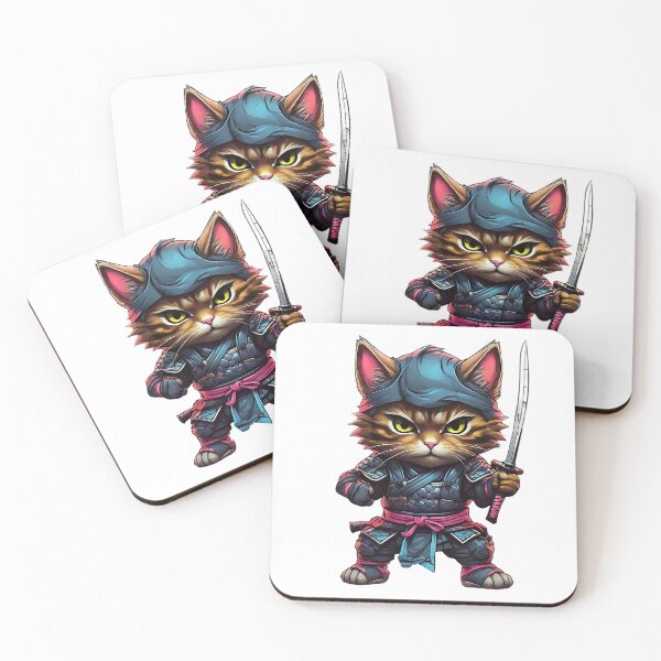 Item preview, Cute cat samurai with a katana  designed and sold by Promarkets.