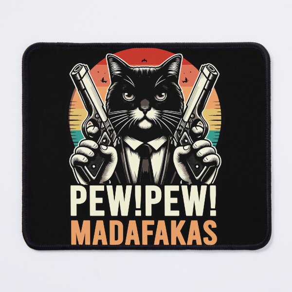 Item preview, Pew Pew Madafakas Cat Crazy Vintage Funny Cat Owners designed and sold by DynastyArt.