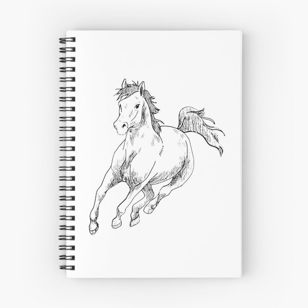 Item preview, A Spotted Black Horse Walks With a Long Mane designed and sold by Issfoula.