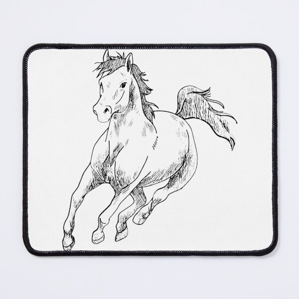 Item preview, A Spotted Black Horse Walks With a Long Mane designed and sold by Issfoula.