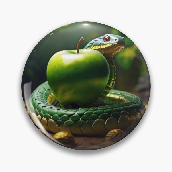 Item preview, Green snake and green apple designed and sold by M-Y-A-R-T-.