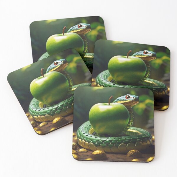 Item preview, Green snake and green apple designed and sold by M-Y-A-R-T-.