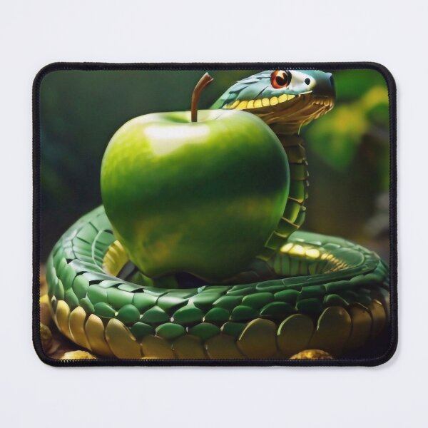Item preview, Green snake and green apple designed and sold by M-Y-A-R-T-.