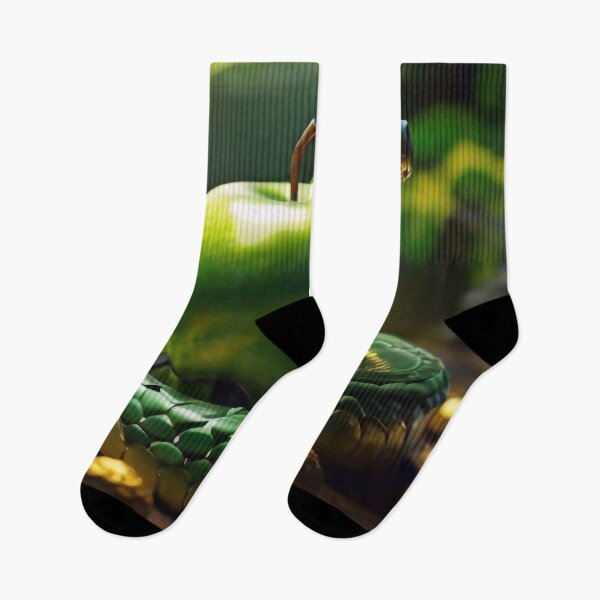 Item preview, Green snake and green apple designed and sold by M-Y-A-R-T-.