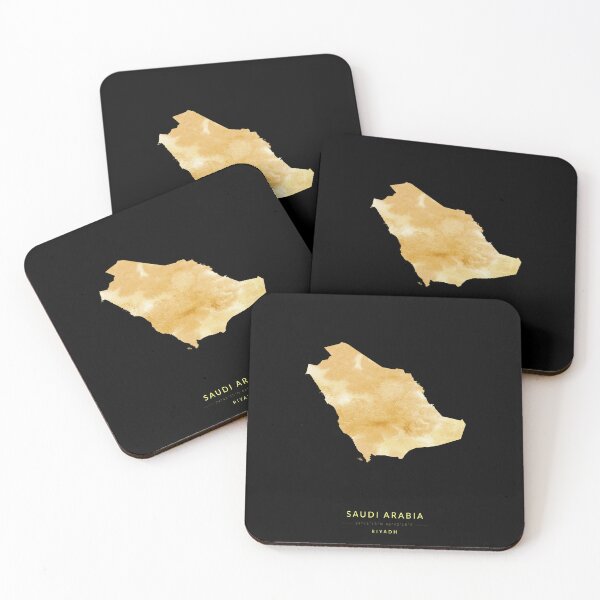 Item preview, Saudi Arabia map in gold color designed and sold by Jerhus.