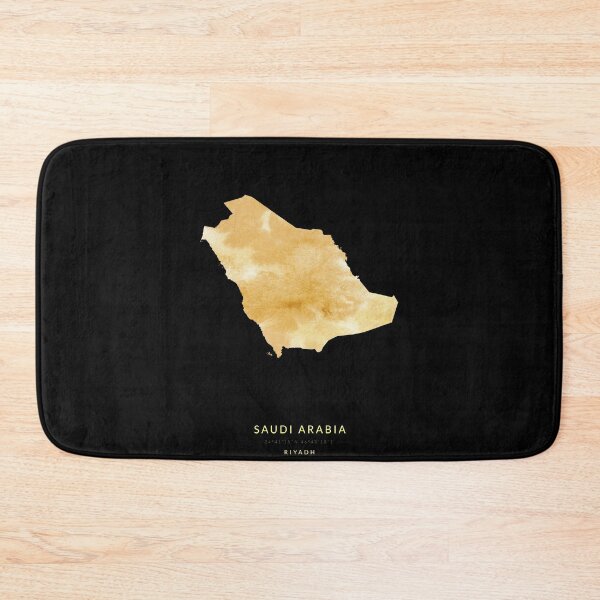 Item preview, Saudi Arabia map in gold color designed and sold by Jerhus.