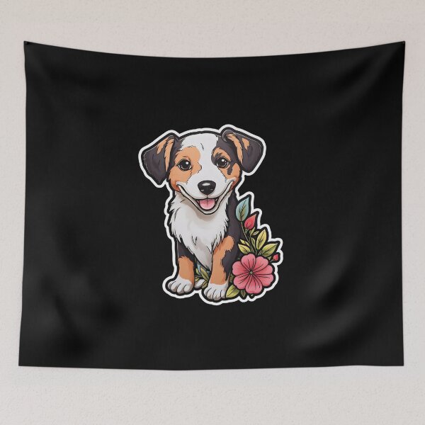 Item preview, Jack Russell Terrier in Flowers designed and sold by CUTEDOGGIEZ.