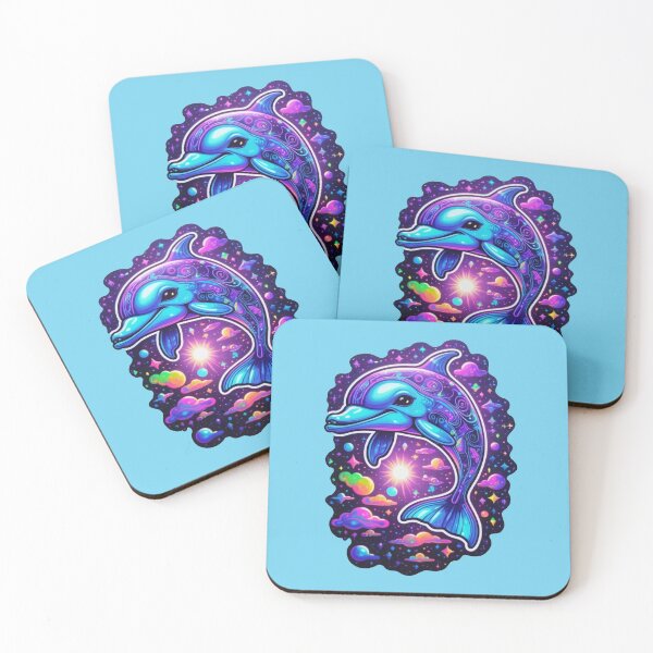 Artikelvorschau, Lebendiger psychedelischer Delphin entworfen und verkauft von TechnoWhimsy.