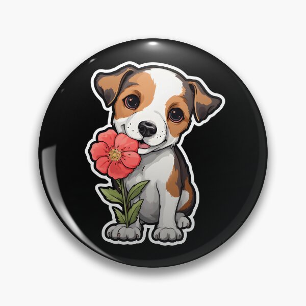 Item preview, Jack Russell Terrier with Flowers designed and sold by CUTEDOGGIEZ.