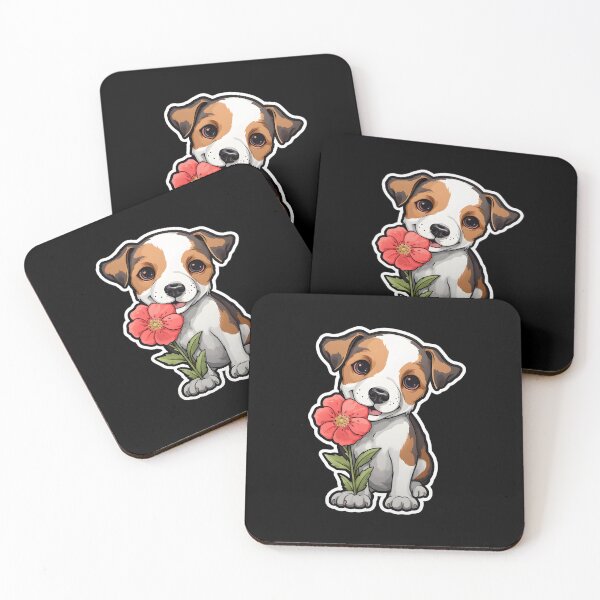 Item preview, Jack Russell Terrier with Flowers designed and sold by CUTEDOGGIEZ.