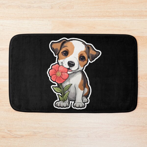 Item preview, Jack Russell Terrier with Flowers designed and sold by CUTEDOGGIEZ.