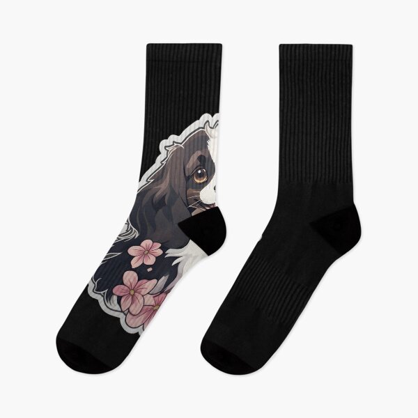 Item preview, Japanese Spaniel in Flowers designed and sold by CUTEDOGGIEZ.