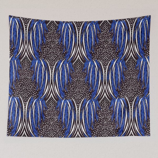 Item preview, Vulturine Guinea Fowl - Blue, Black and White Feathers - Abstract Animal Print designed and sold by Michelebuttons.