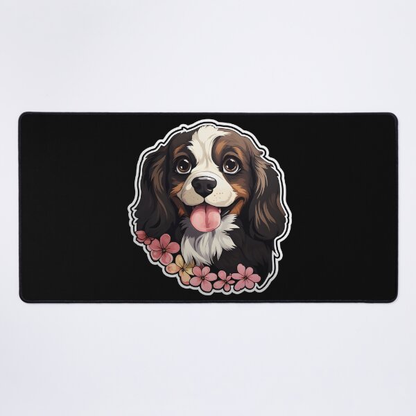 Item preview, Japanese Spaniel with Flowers designed and sold by CUTEDOGGIEZ.