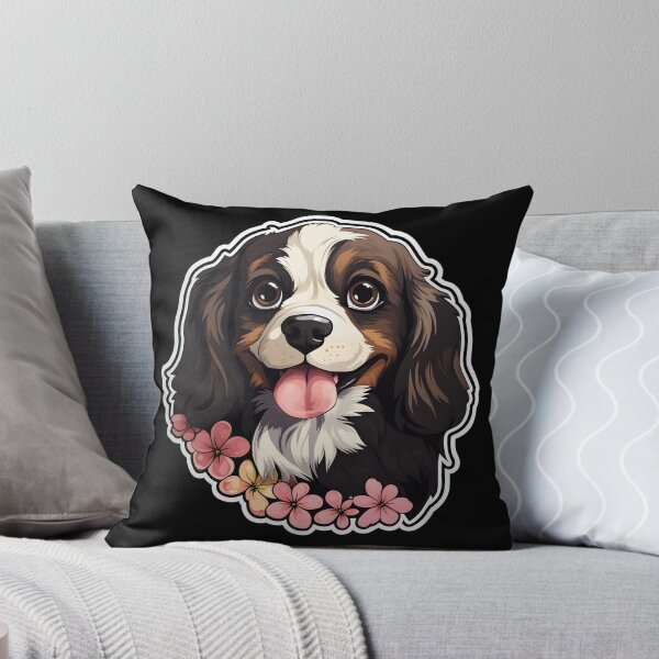 Item preview, Japanese Spaniel with Flowers designed and sold by CUTEDOGGIEZ.