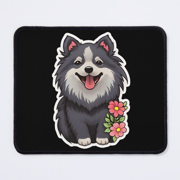 Item preview, Keeshond in Flowers designed and sold by CUTEDOGGIEZ.