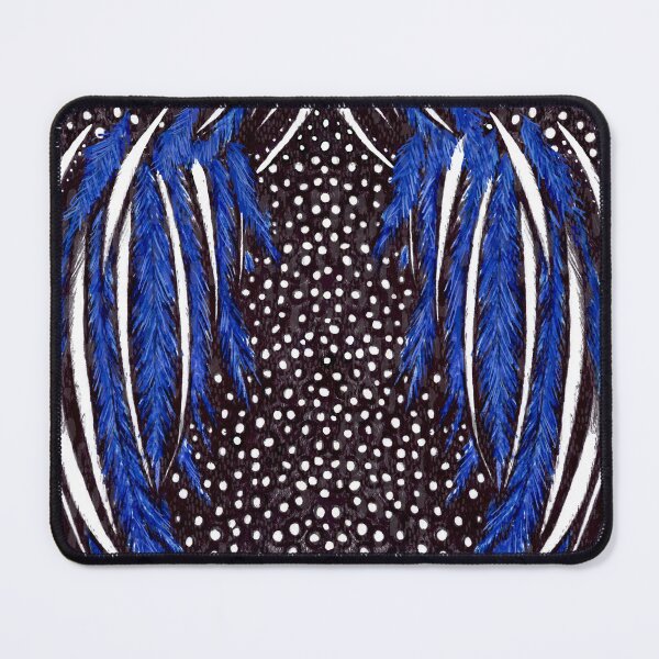 Item preview, Vulturine Guinea Fowl - Blue, Black and White Feathers - Abstract Animal Print designed and sold by Michelebuttons.