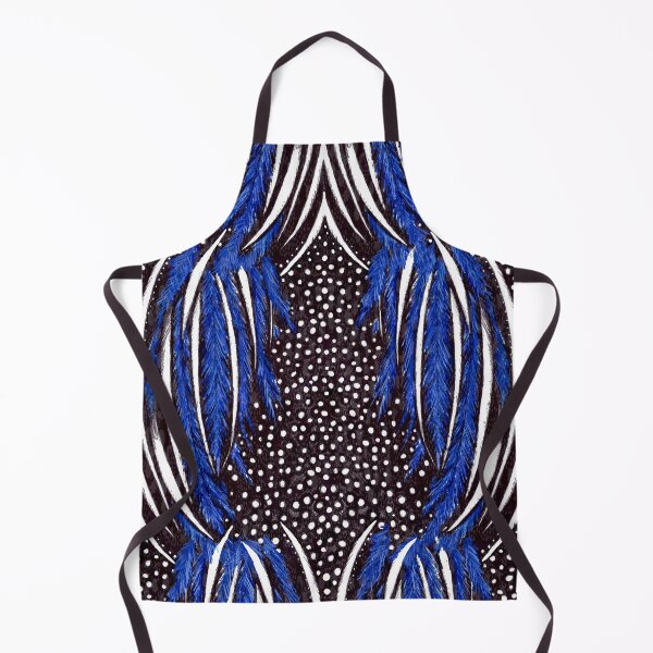 Item preview, Vulturine Guinea Fowl - Blue, Black and White Feathers - Abstract Animal Print designed and sold by Michelebuttons.