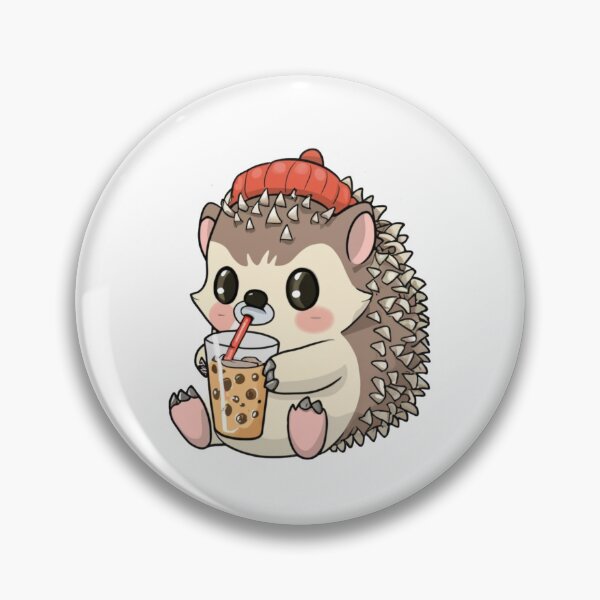Item preview, cute hedgehog drinking boba tea designed and sold by bukajart.