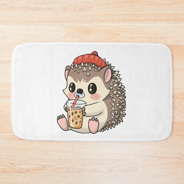Item preview, cute hedgehog drinking boba tea designed and sold by bukajart.