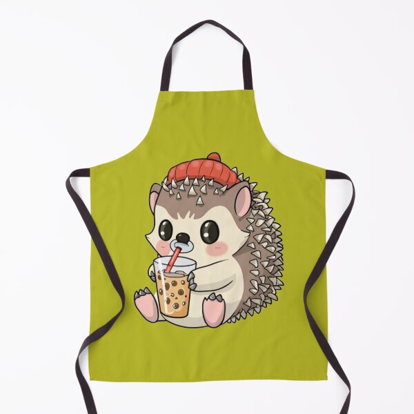 Item preview, cute hedgehog drinking boba tea designed and sold by bukajart.