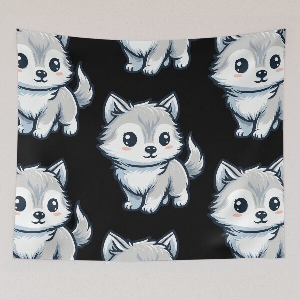 Item preview, Playful Wolf Pup Cartoon designed and sold by ArtfulWeave.