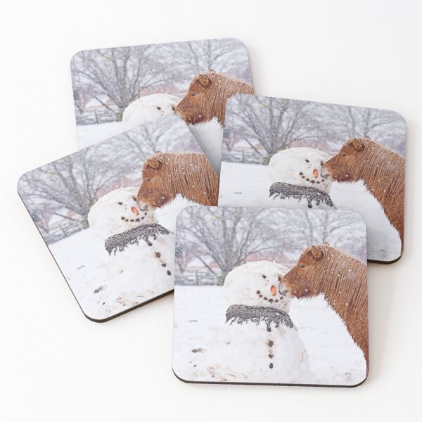 Item preview, Alan the Shetland pony kissing a Snowman in the Snow designed and sold by may whiston.