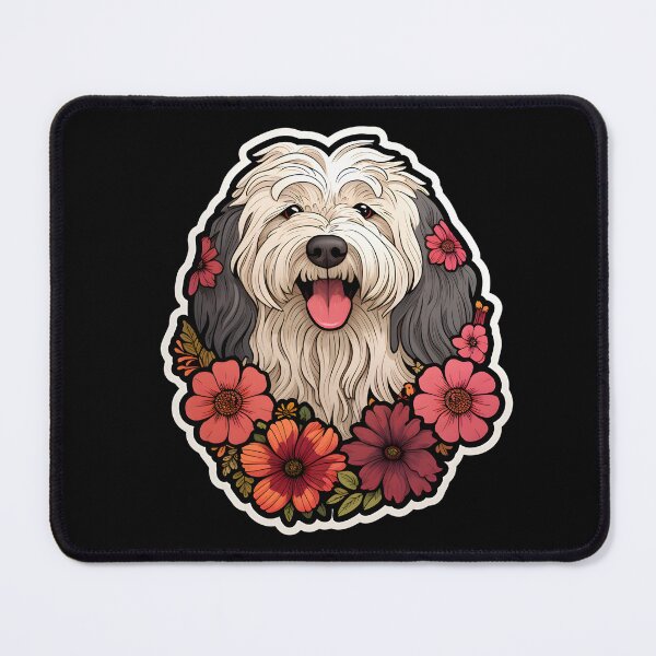 Item preview, Komondor with Flowers designed and sold by CUTEDOGGIEZ.