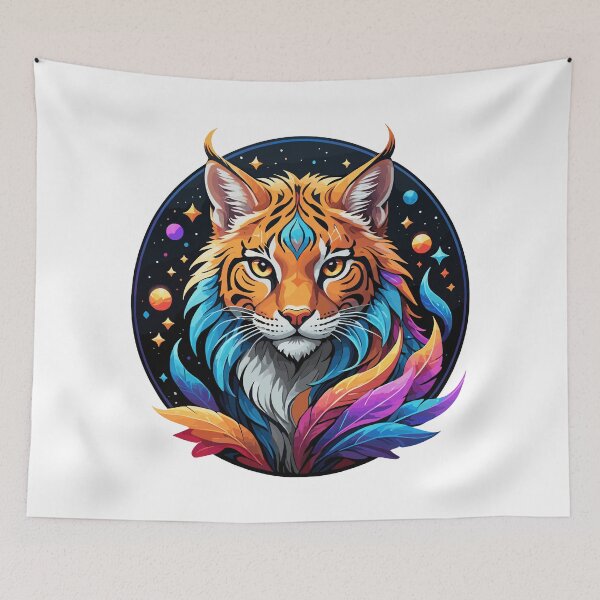 Item preview, Interstellar Lynx Vision with Cosmic Plumage designed and sold by SCG-designs.
