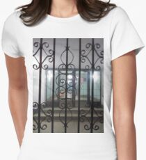Building, skyscraper, symmetry, night lights, sky, evening, city view Women's Fitted T-Shirt