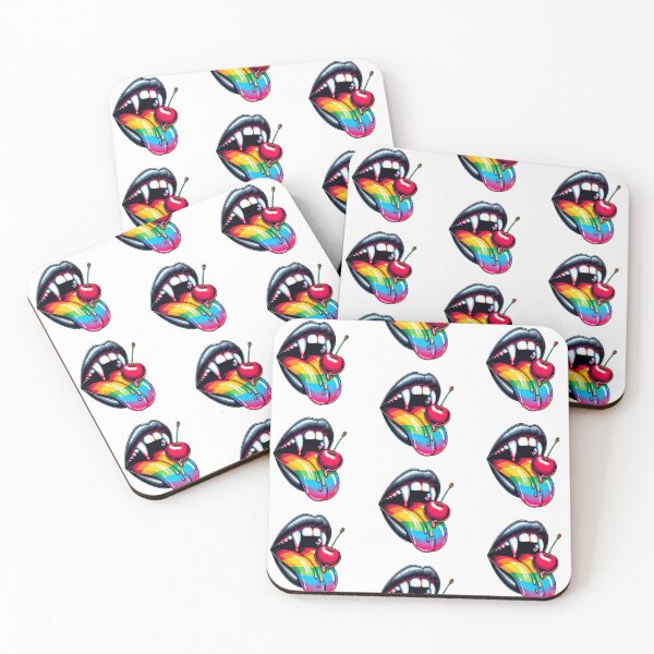 Item preview, Rainbow Vampire Mouth Eating Cherry 01 designed and sold by Suborbital Sundries.