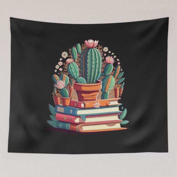 Aperçu de l'œuvre Fleurs poussant à partir de livres Cactus Design créée et vendue par Pawel Oska.