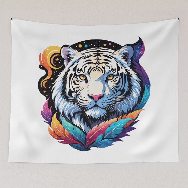 Item preview, Cosmic White Tiger with Celestial Feathers designed and sold by SCG-designs.