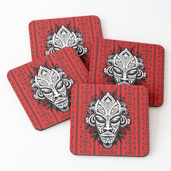 Item preview, Indian black and red pattern and tribal mask designed and sold by SweetRossel.