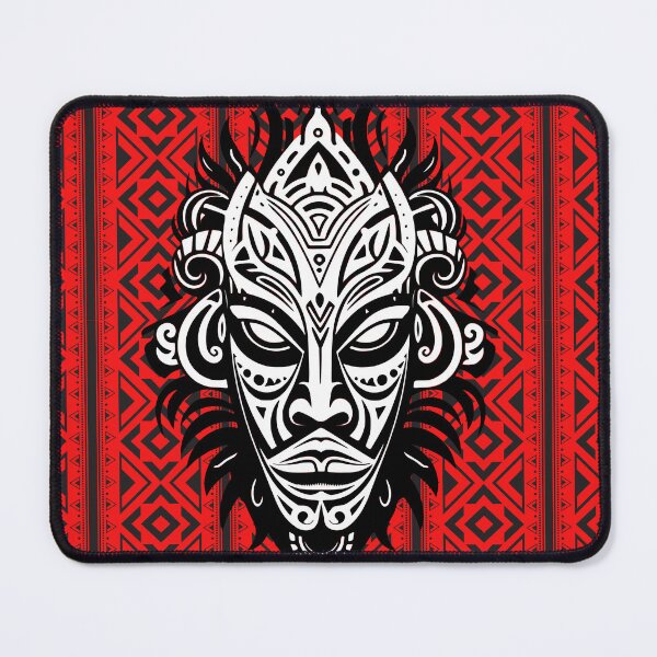 Item preview, Indian black and red pattern and tribal mask designed and sold by SweetRossel.