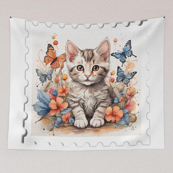Item preview, A Kitten's Dance with Butterflies designed and sold by HendAhabib.