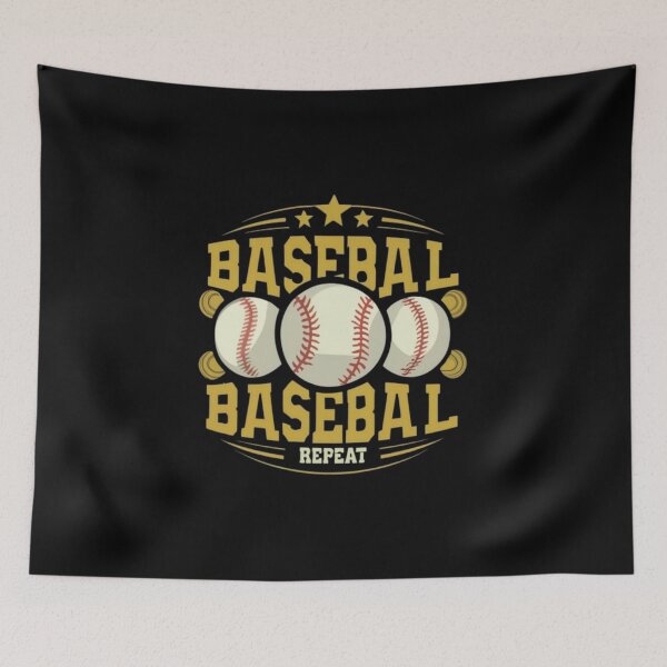 Item preview, Baseball Repeat and ball on a sign designed and sold by BlueGoldArt.