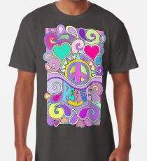 Camiseta larga Psychedelic Hippy Retro Peace Art