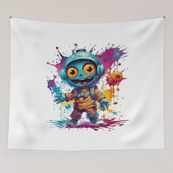 Item preview, Blue Alien Bliss: Joyful Extraterrestrial Life - Quirky Cosmic Enjoyment designed and sold by Moisky Patterns.