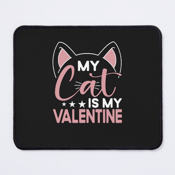 Item preview, My Cat is My Valentine - Feline Love Affair Tee designed and sold by Pobru.