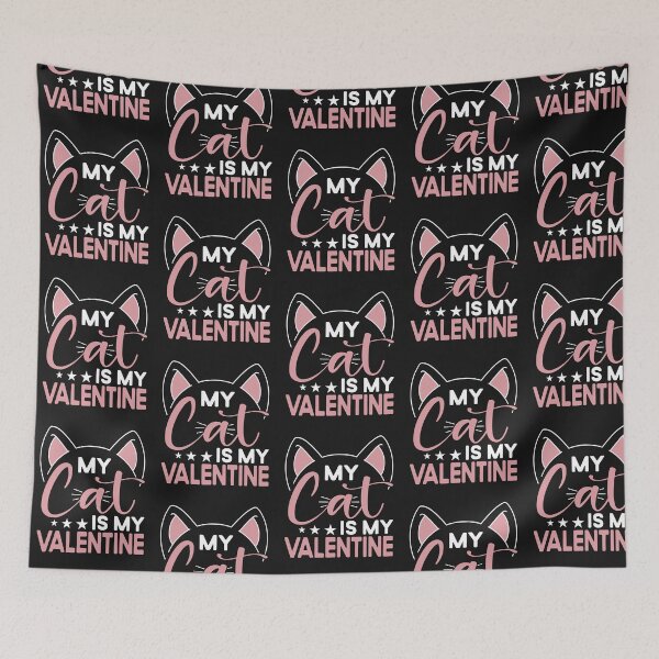 Item preview, My Cat is My Valentine - Feline Love Affair Tee designed and sold by Pobru.