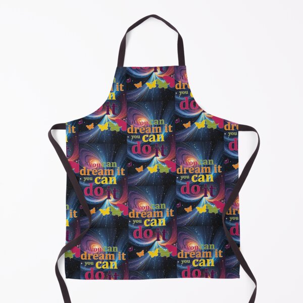 Item preview, if you can dream it, you can do it, multicolored words on a cosmic starry spiral background designed and sold by Creativesphotos.