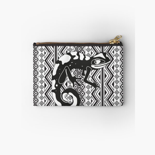 Item preview, Lizard sitting on black and white indian pattern designed and sold by SweetRossel.