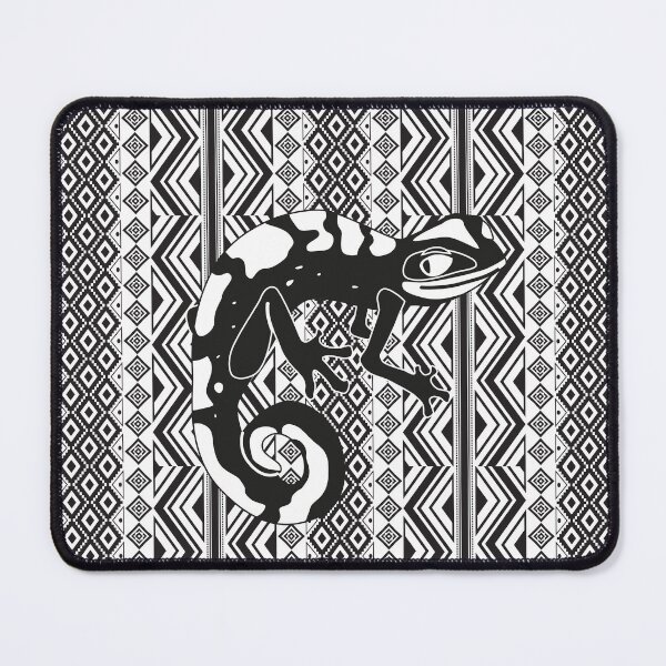 Item preview, Lizard sitting on black and white indian pattern designed and sold by SweetRossel.