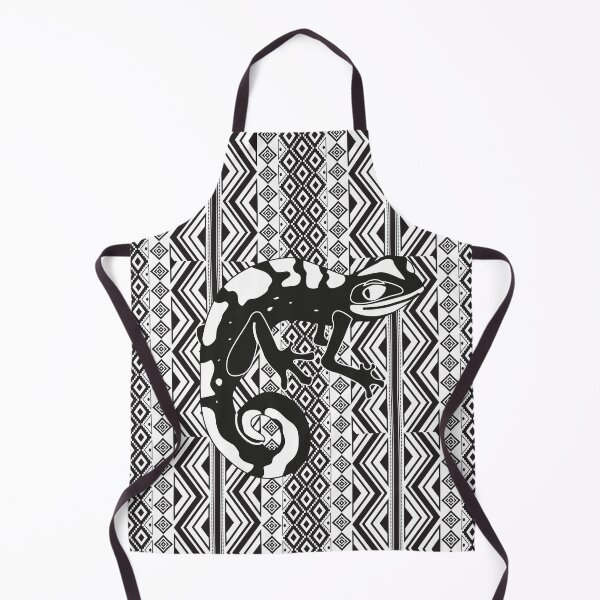 Item preview, Lizard sitting on black and white indian pattern designed and sold by SweetRossel.