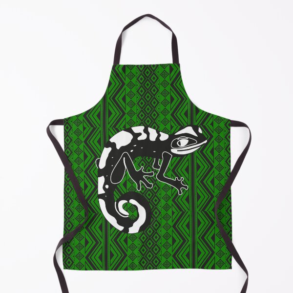 Item preview, Lizard sitting on black green indian pattern designed and sold by SweetRossel.